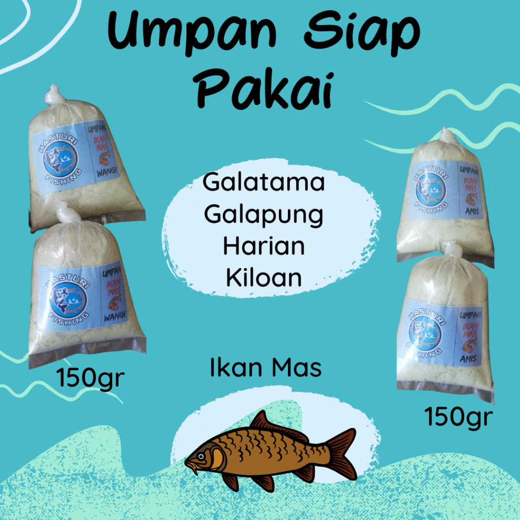 Umpan Gacor / Umpan Mancing / Umpan Ikan Mas / Umpan Amis / Umpan Wangi / Umpan Racikan / Umpan siap