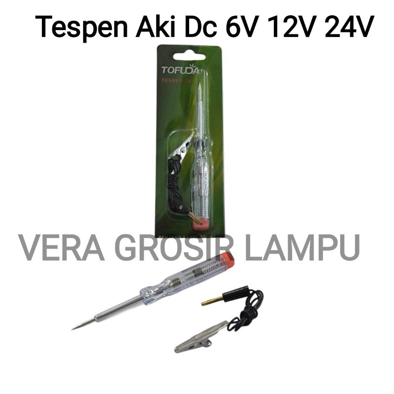 Tofuda tespen Aki DC 6V 12V 24V tespen arus listrik motor mobil
