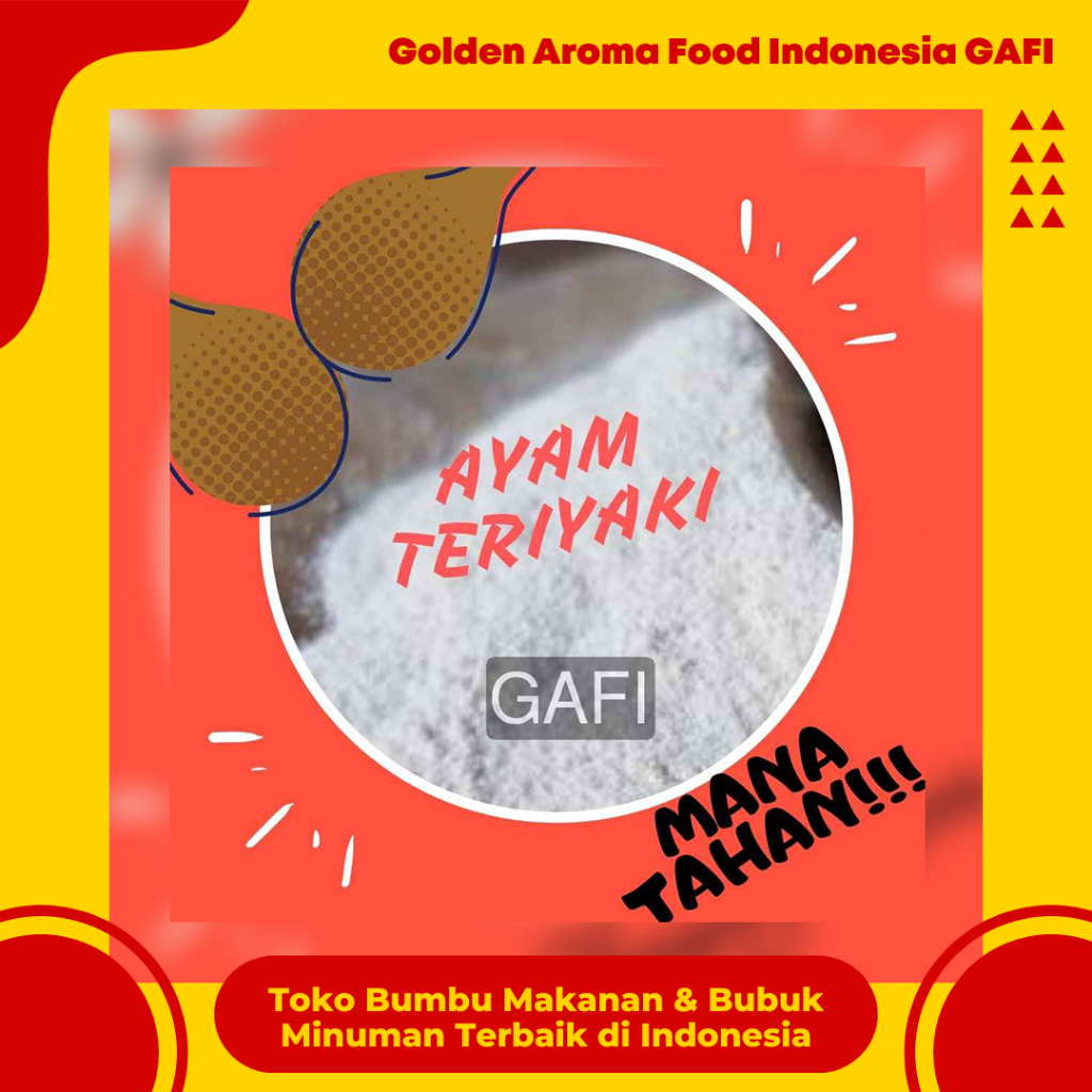 

GAFI Food Bumbu Tabur Ayam Teriyaki 1 Kg Murah Halal, Chicken Teriyaki Flavour Seasoning Powder 1Kg