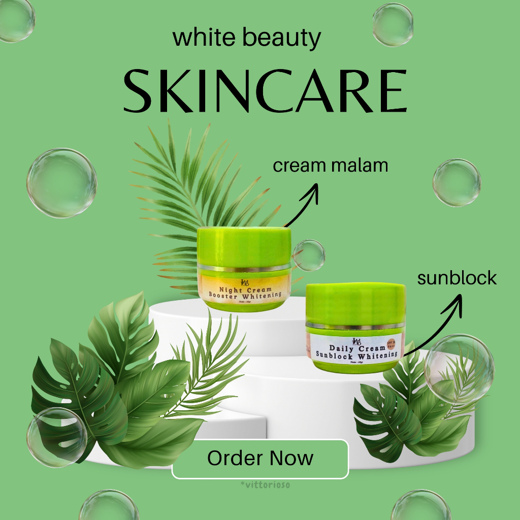 white beauty,sunblock spf pa++&cream malam