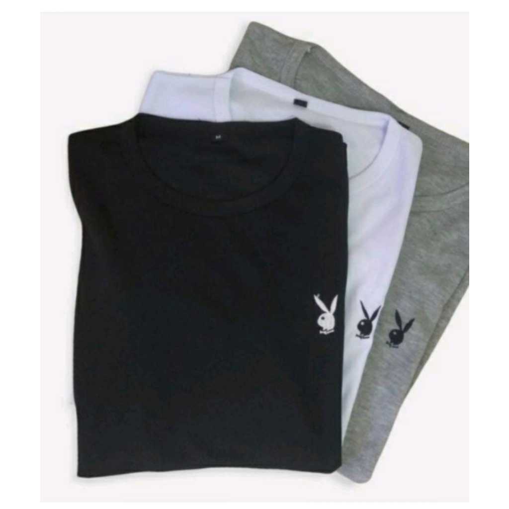 PAKET 3 PCS PLAYBOY OBLONG ROUND NECK KAOS DALAM PRIA CASUAL DEWASA PREMIUM / KAOS DALAM PRIA DEWASA