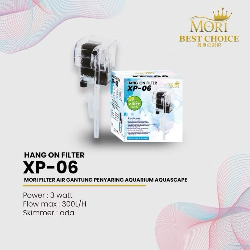 Mori XP-06 Filter Gantung Aquarium mini Filter Aquascape
