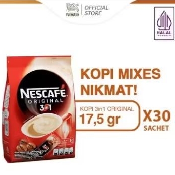 

Nescafe original/nescape 3in1 isi 30bks/kopi nescafe
