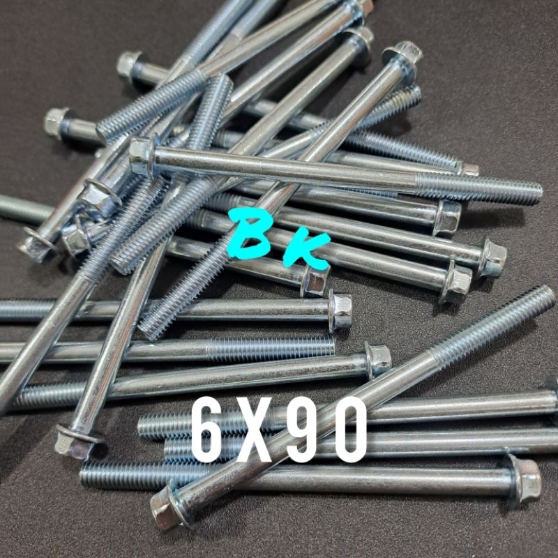Baut Flange Bolt M6 6x90/Baut Cvt 6x90 Kunci 8