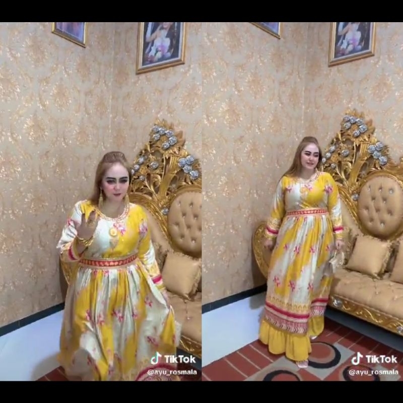 Gamis Hindi kuning ayu terbaru