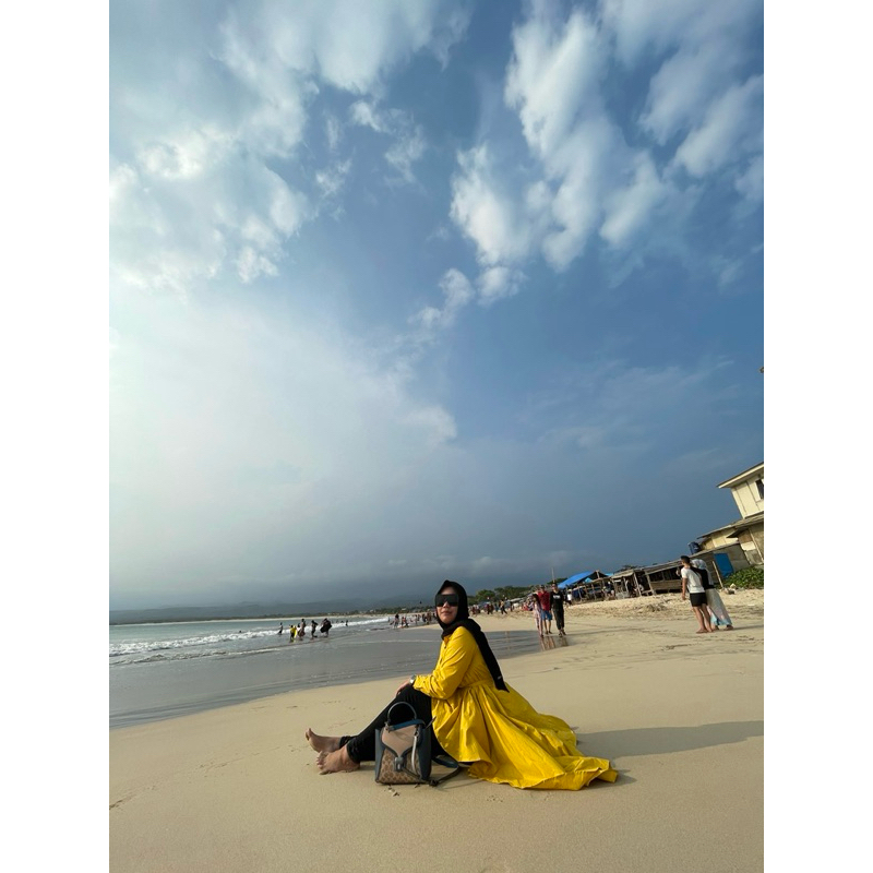 midi dress katun import