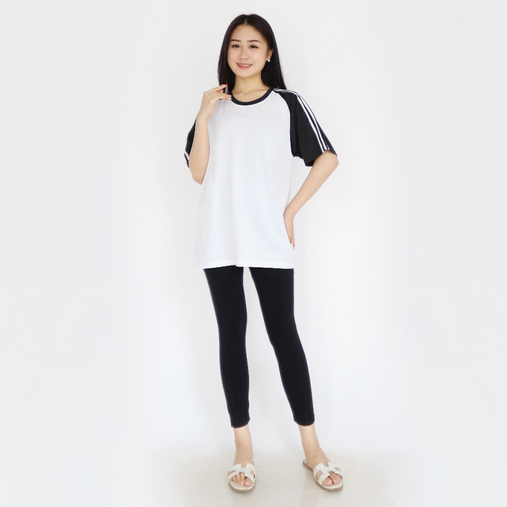 Dailystyle - Kaos Polos Raglan Lengan Pendek Wanita | Atasan Seragam Reglan Kombinasi Lengan