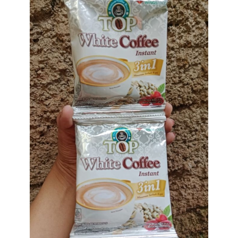 

TOP White Coffee 1 Renceng isi 12 Sachet
