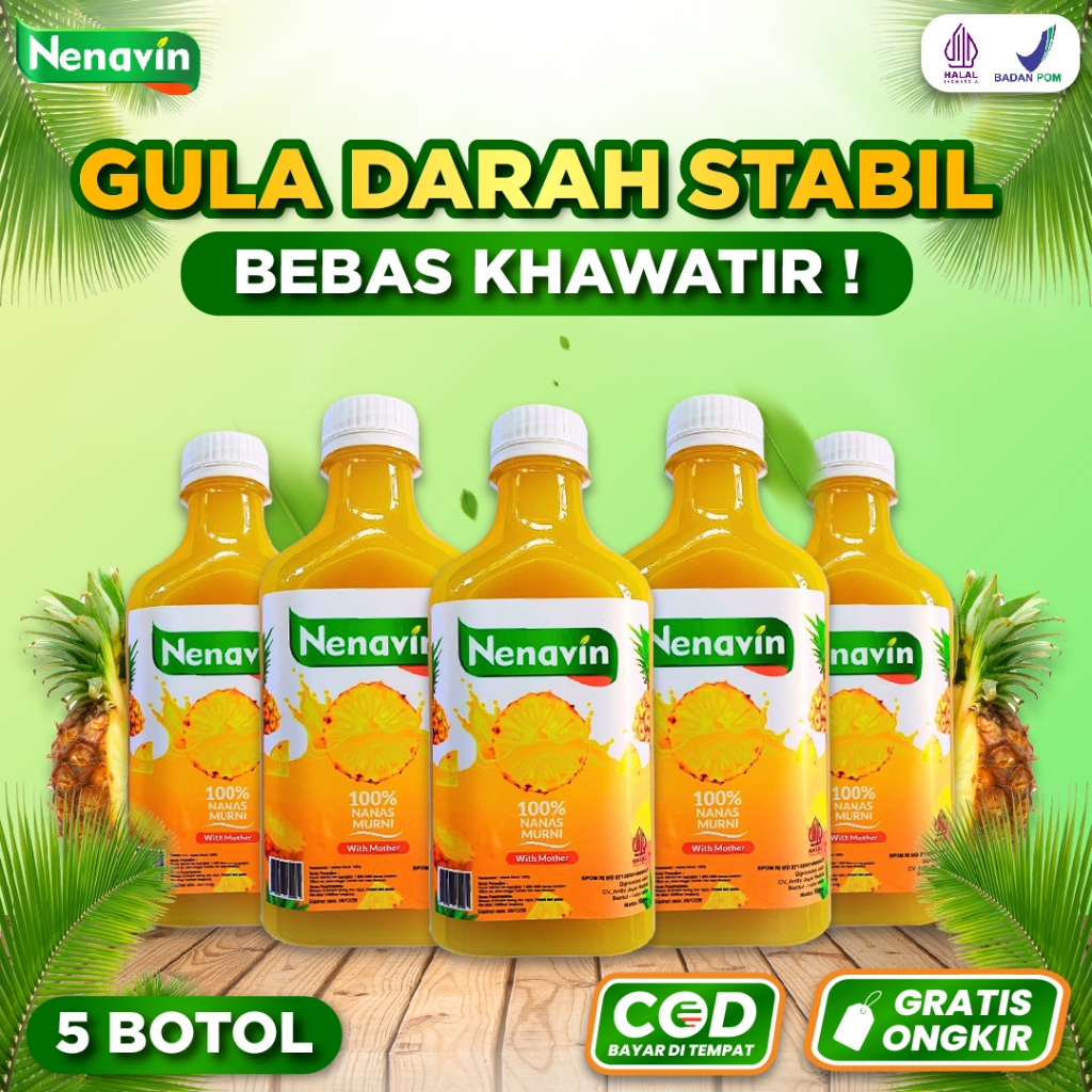 

Paket 5 Botol Cuka Nanas NENAVIN Alami Natural Pineapple Vinegar Untuk Lawan Diabetes