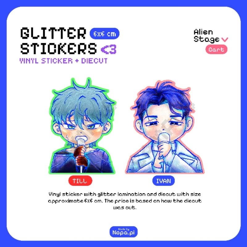 ALIEN STAGE STICKER GLITTER (6x6 cm) FAN MERCH VY NOPA.PI on IG (LIMITED STOCK) // Stiker vinyl glit