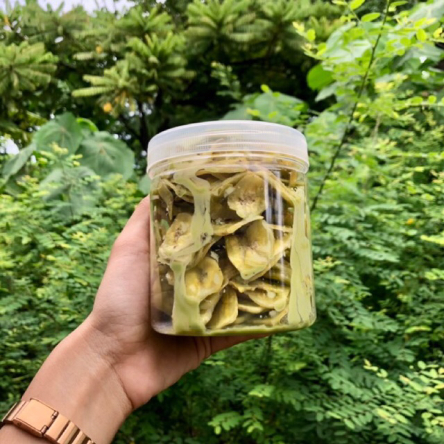 

KERIPIK PISANG LUMER MATCHA 1/4KG KEMASAN TOPLES HALAL BEST SELLER CAMILAN KEKINIAN