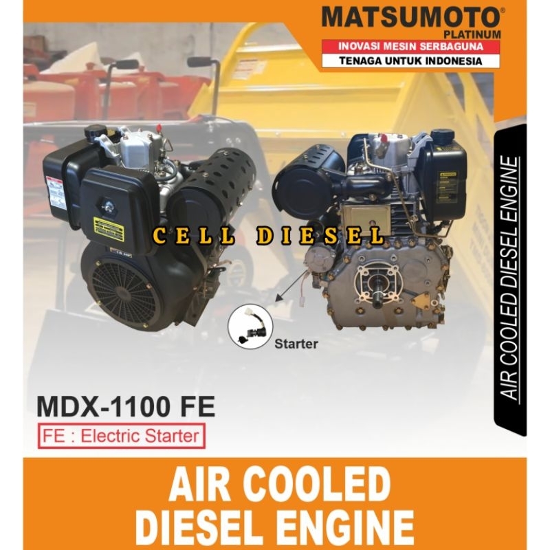 mesin penggerak diesel solar MATSUMOTO MDX 1100 FE STATER 18 HP
