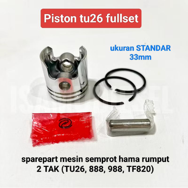 Piston kit TU26 fullset ring pin Seker mesin semprot rumput mist blower 2 TAK - MIURA 888 988 - TF82
