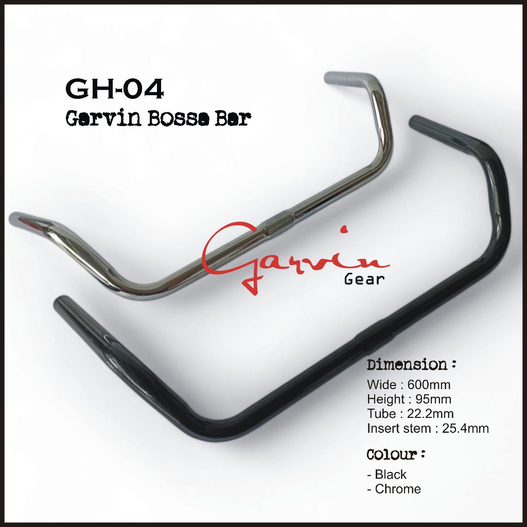 GH-04 Garvin Bossa Bar / Stang Kumis Custom Handlebar mirip Nitto Bosco Bar - Promenade / Nitto Bosc