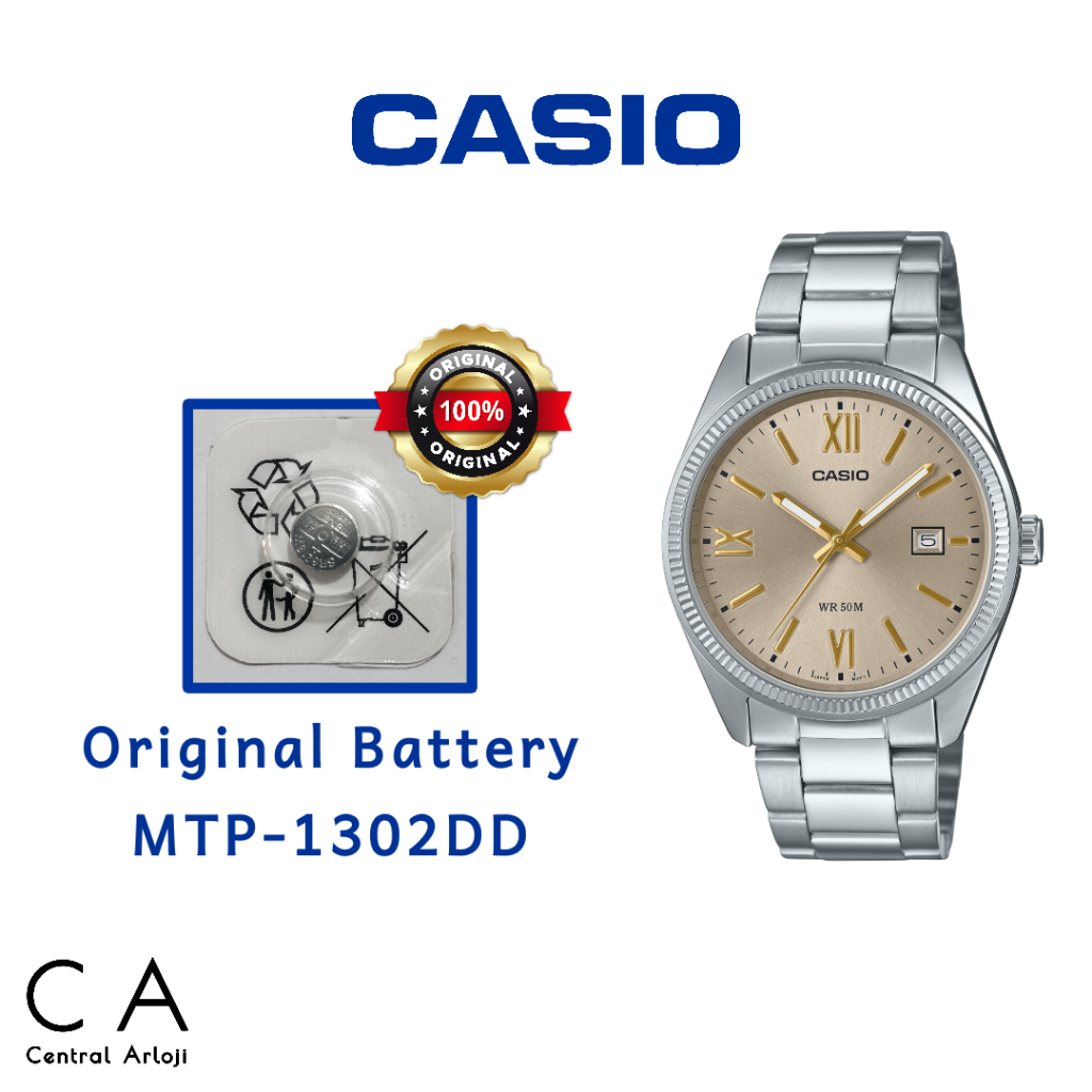 Baterai Jam Tangan Casio MTP-1302DD Original