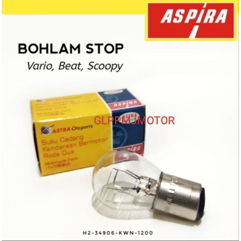 ASPIRA Astra Bohlam Stop Beat Vario Scoopy Lampu Rem Belakang KWN Original Ori Asli
