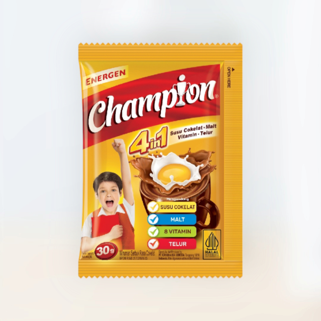 

Energen Champion Rasa Coklat 30Gram 1 Renceng isi 10 Sachet