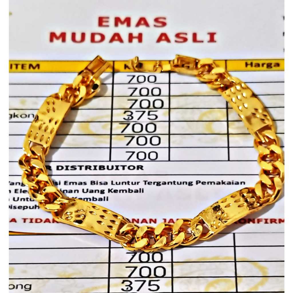 gelang dewasa emas muda asli kadar 700 dapat surat dari toko