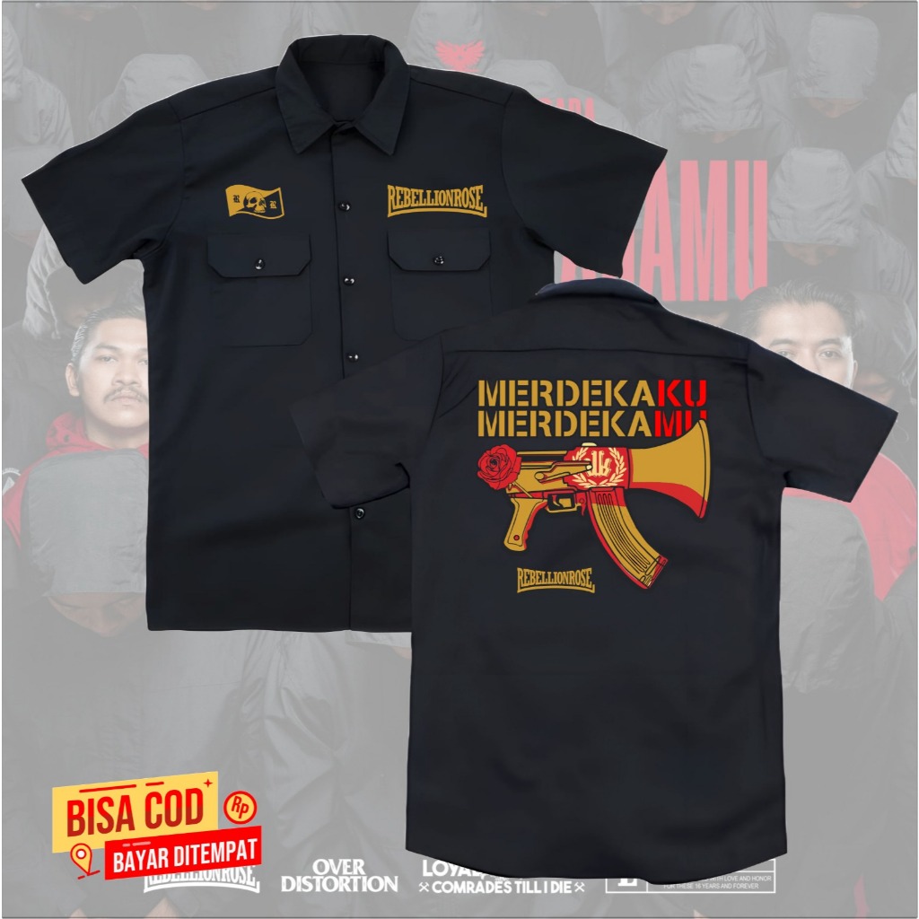 WORKSHIRT PENDEK REBELLIONROSE DISTRO BANDUNG