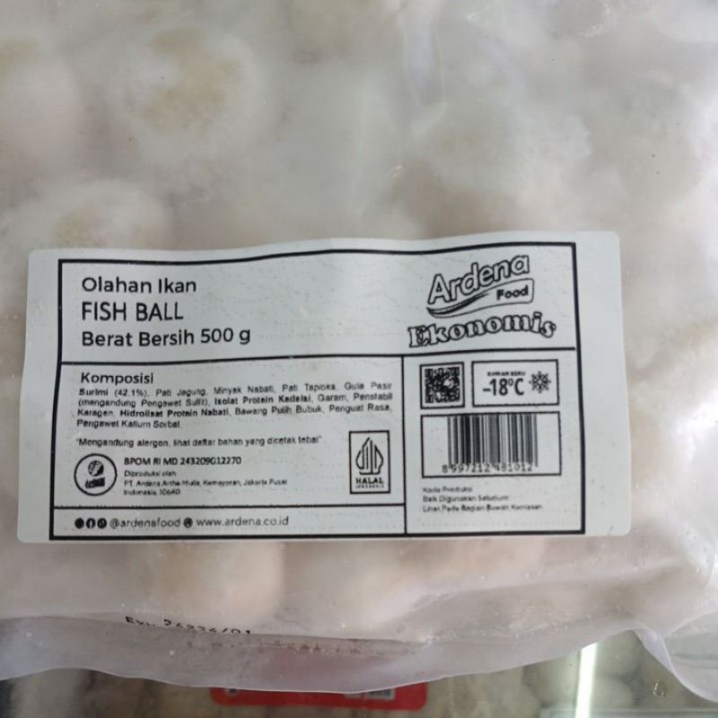

ARDENA FISH BALL BAKSO IKAN 500 GRAM