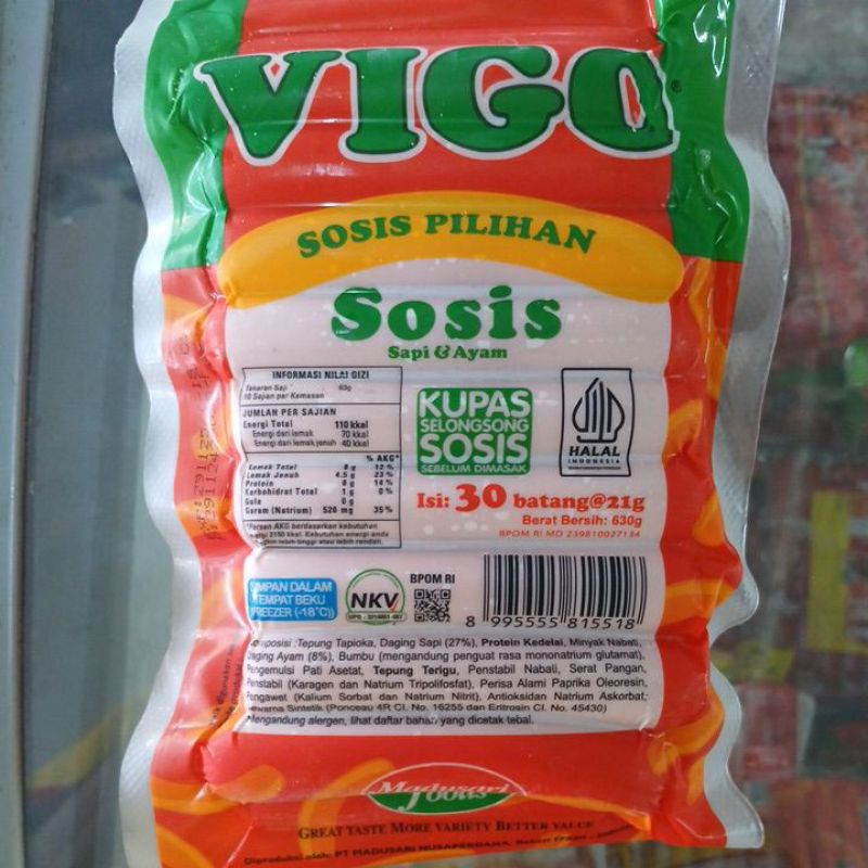 

VIGO SOSIS SAPI & AYAM PILIHAN 630 GRAM