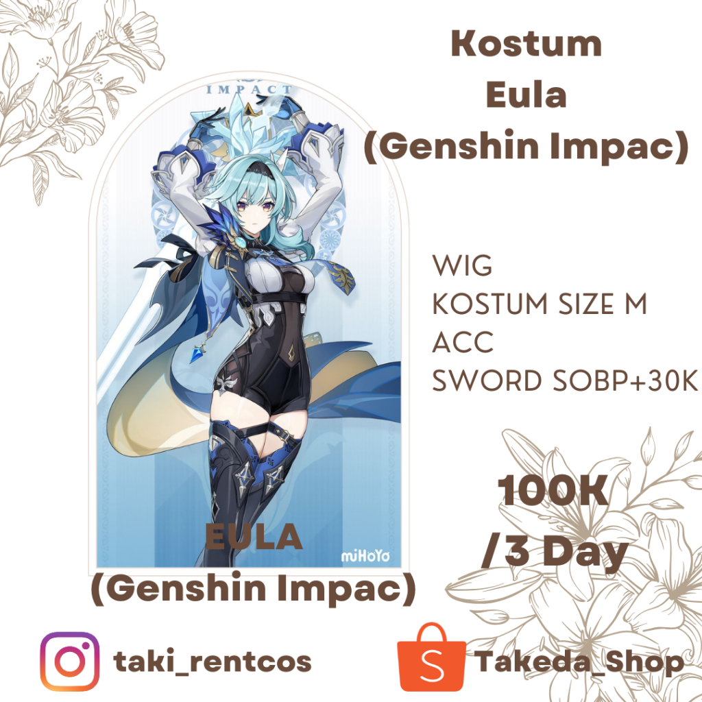 [RENTAL] Kostum Eula (Genshin Impact) Size M
