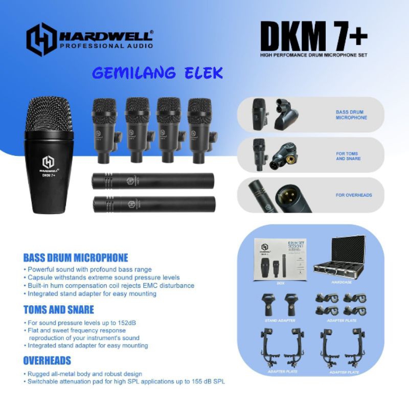 Mic Drum Set HARDWELL DKM 7+ Original