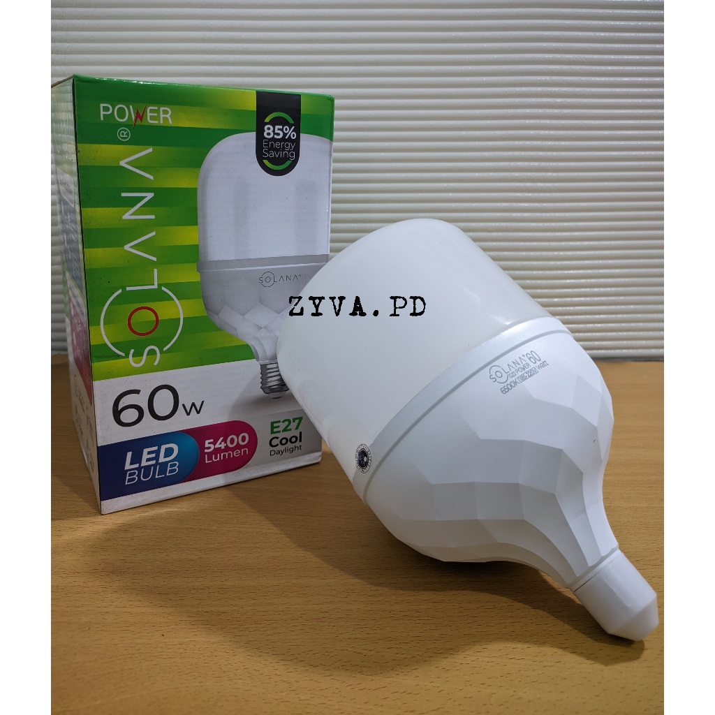 LAMPU 60 WATT TERANG / LAMPU LED SOLANA 60 WATT / LAMPU SOLANA COOL DAYLIGHT 60 WATT