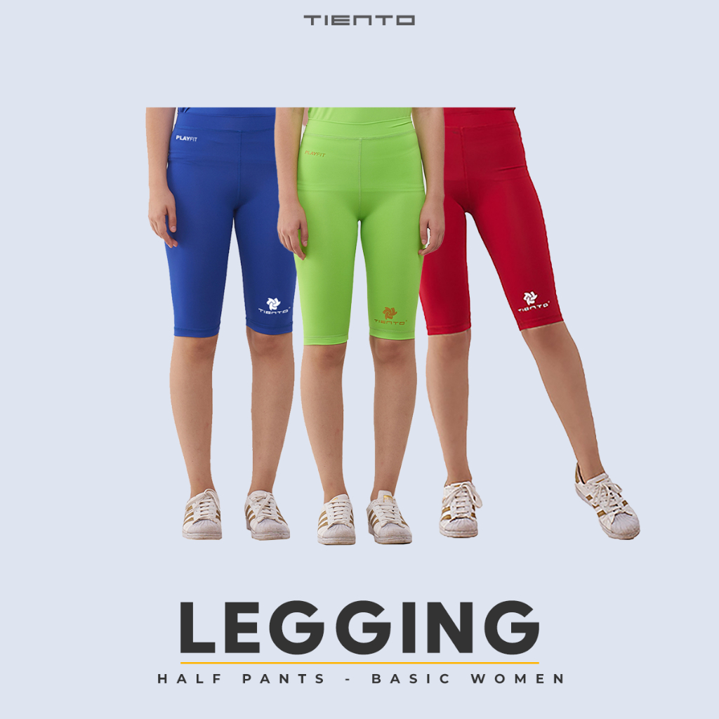 Tiento Baselayer Celana Legging Selutut Half Pants Wanita Original