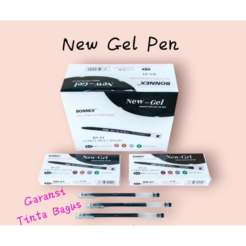 

[1 PACK] PROMO PULPEN GEL BONNEX ZUIXUA NEW JELL LINKO ISI 12pcs-PULPEN GEL NEW JELL 0.4mm