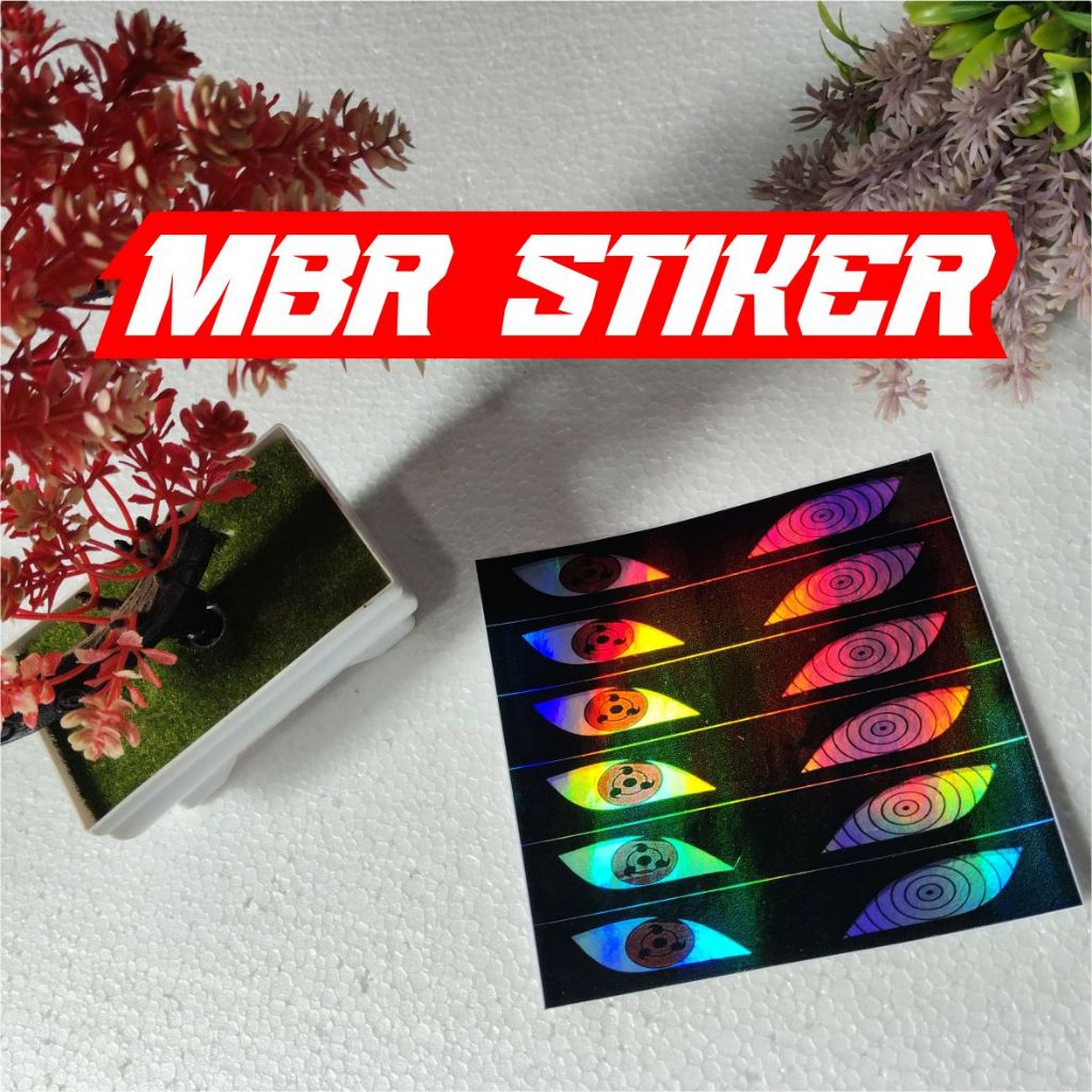 

stiker mata sharingan,,stiker mata miniatur,stiker mata hologram, isi 6