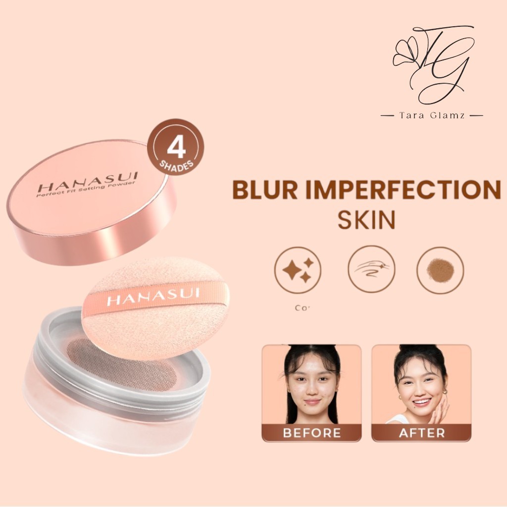 Hanasui Perfect Fit Setting Powder - Bedak Tabur Halus Ringan Natural Coverage