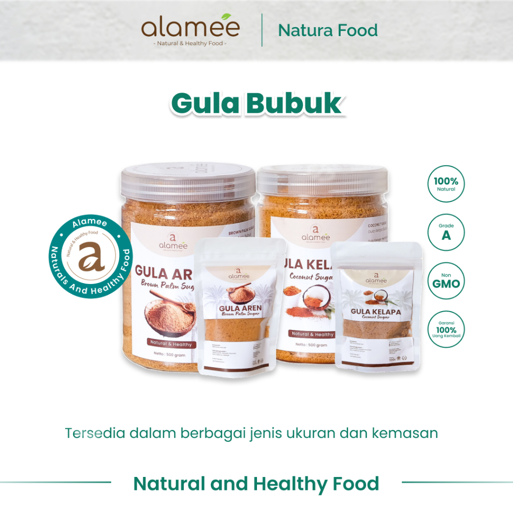 

alamee gula bubuk murni gula aren gula kelapa alami murni tanpa bahan tambahan