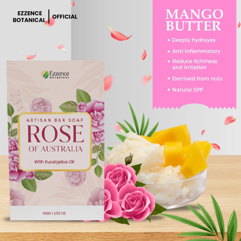 Bar Soap Natural Ezzence Botanical Rose Of Australia with Eucalyptus Oil