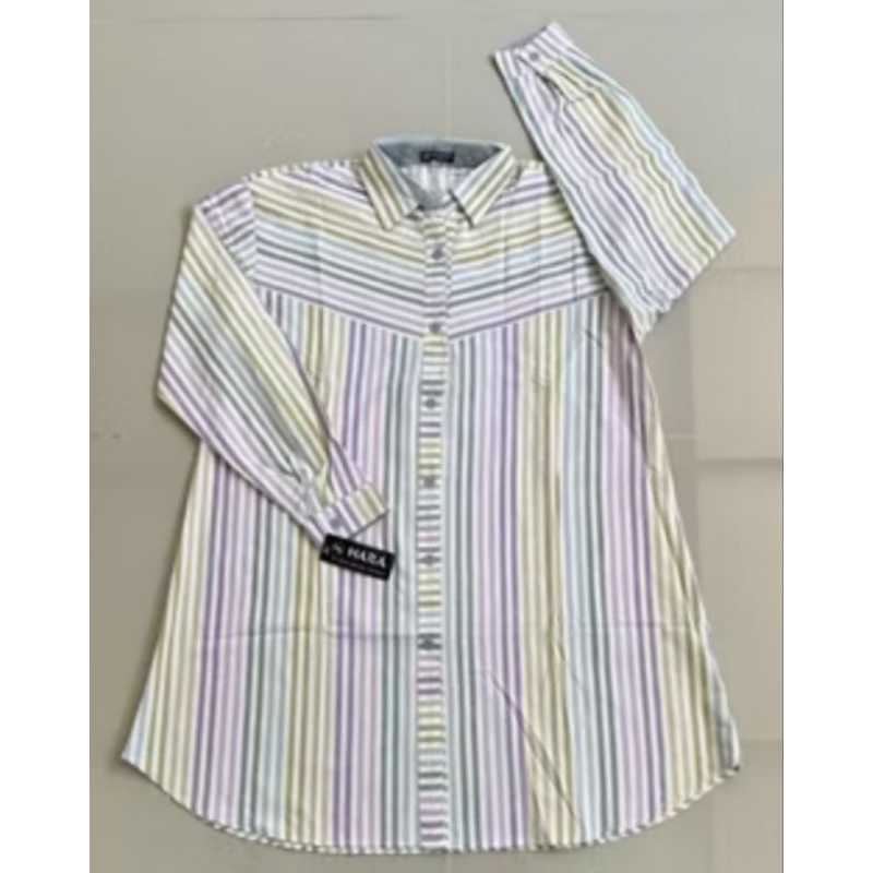 Tunik Hara Jumbo Motif Salur Terbaru