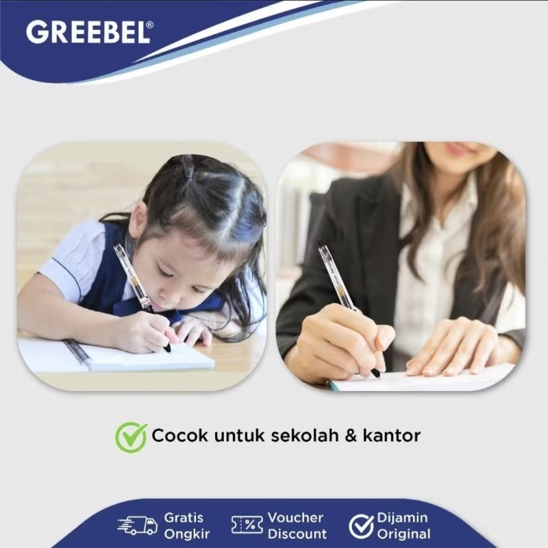 

RB Gel Pen Paporo GP-507 Hitam 0.5 / Greebel Pulpen Gel (12 pcs)