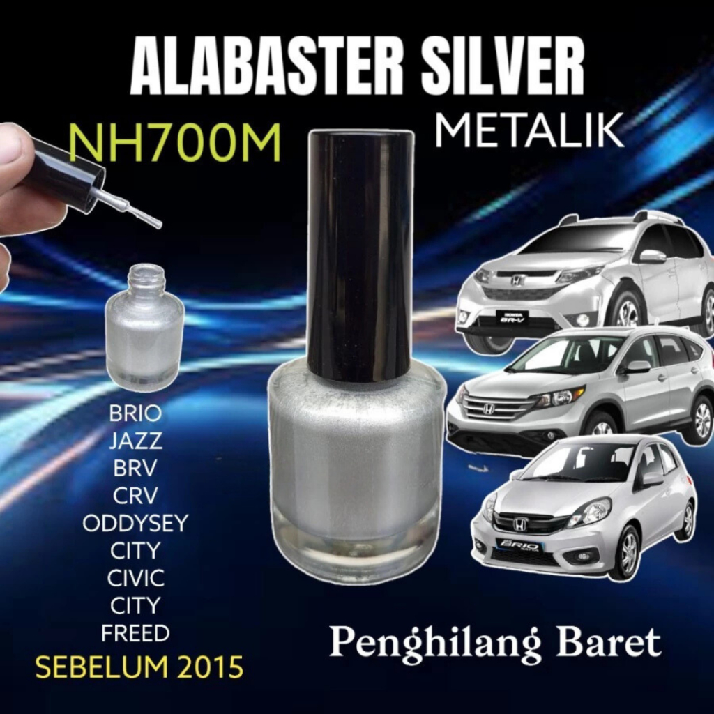 cat mobil NH700M Cat ALABASTER SILVER Metalik Penghilang Baret Untuk Mobil Honda Jazz Brio CRV BRV C