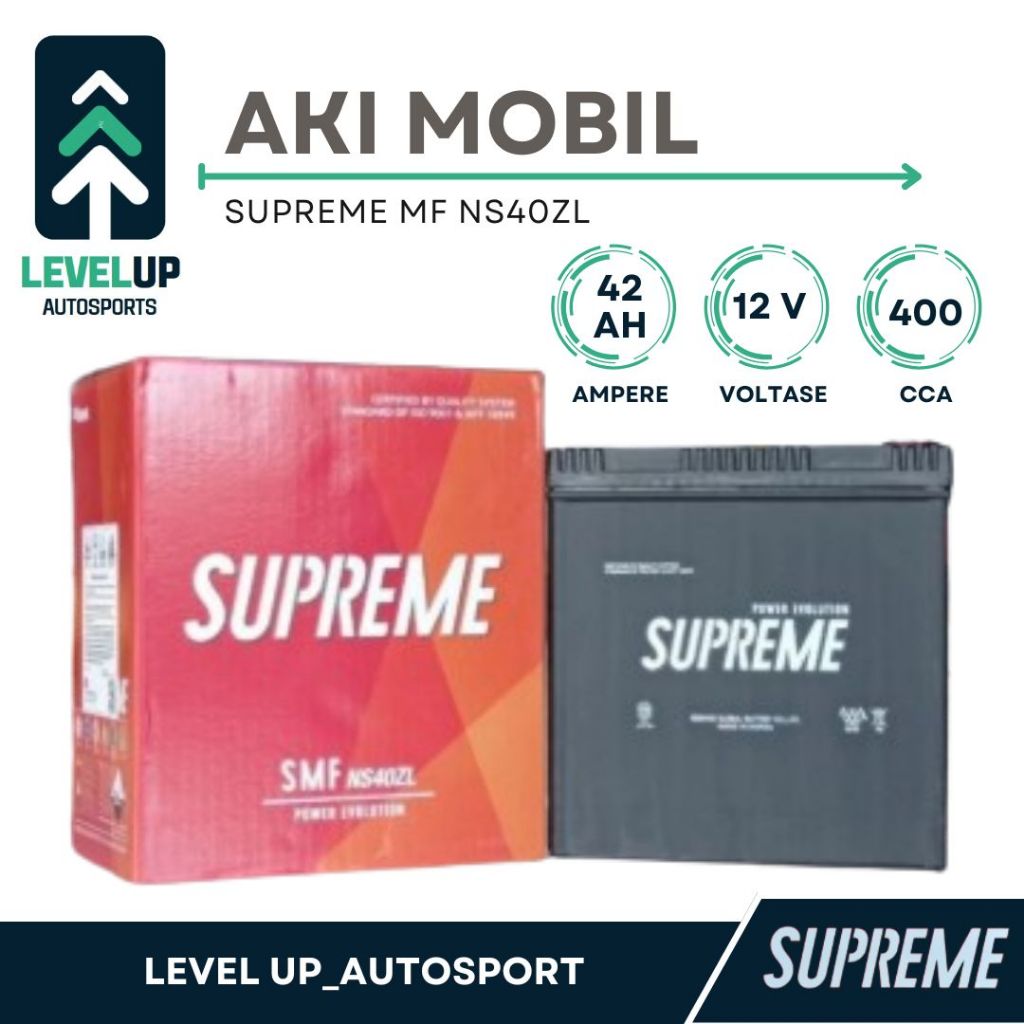 Aki Mobil Supreme SMF NS40ZL untuk Daihatsu Xenia, Feroza, Chevrolet