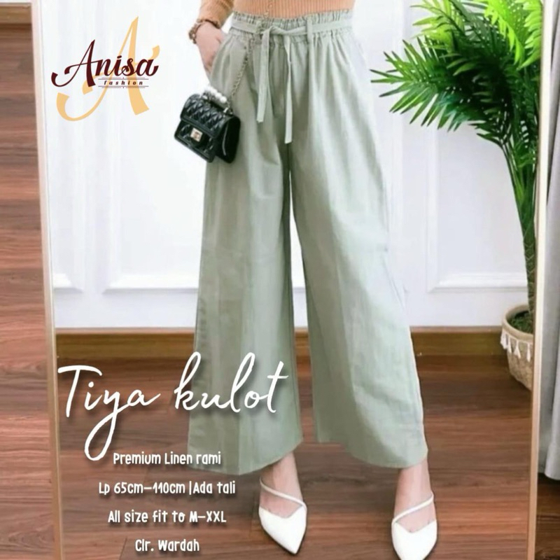 Tiya kulot linen rami premium /Celana panjang wanita linen rami terbaru premium import best seller b