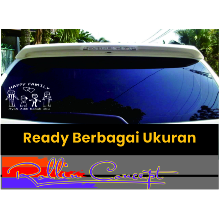 CUTTING STICKER MOBIL STIKER HAPPY FAMILY KEREN STIKER KACA HAPPY FAMILY