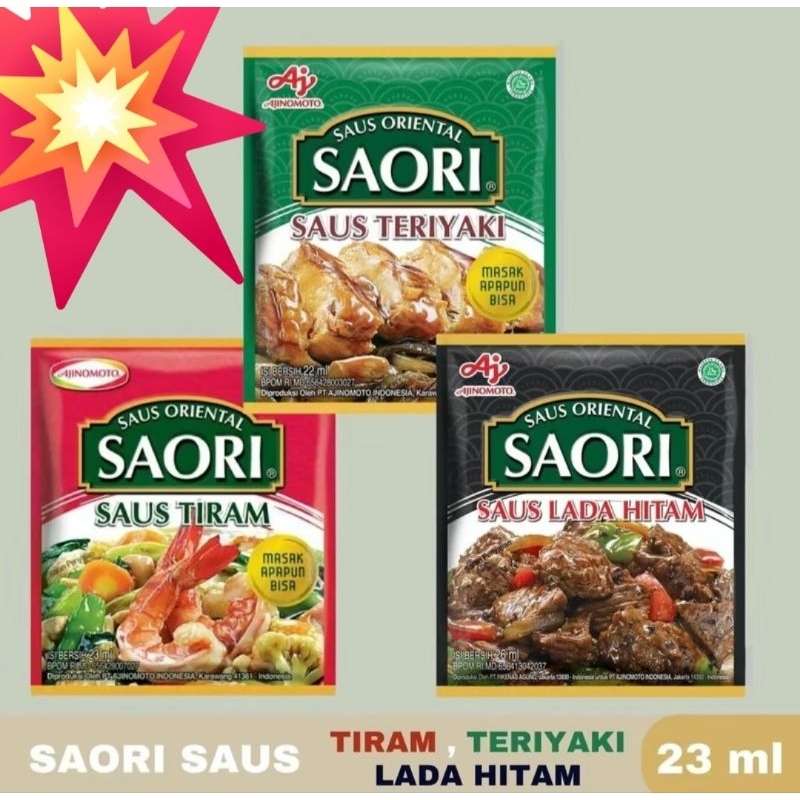 

⭐️Hemat!!⭐️ SAORI SAUS ORIENTAL 23ml (10pcs) // SAUS TIRAM, SAUS TERIYAKI, SAUS LADA HITAM