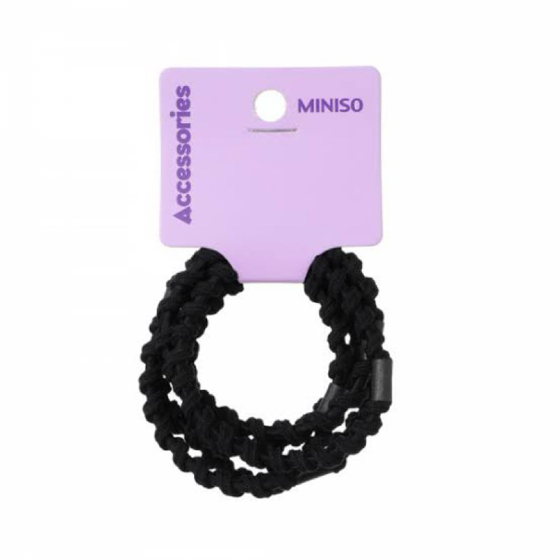 Miniso Black Hair Tie 6pcs / Ikat rambut karet rambut hitam