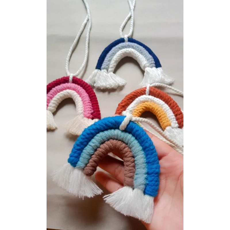 Macrame Rainbow Ganci Rainbow Macrame Gantungan Tas Macrame