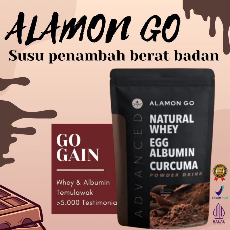 

[PR0MO RAMADHAN SALE‼️] ALAMON GO GAIN / Susu Penambah Berat Badan Ampuh / Natural Whey / Puluh Ribuan Testimony /Albumin / Temulawak / Original BPOM