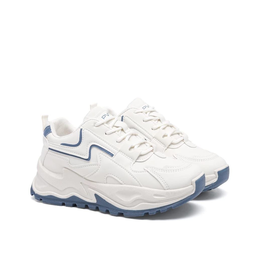 Sepatu Wanita Sneakers Tinggi Sepatu Putih Sepatu Olahraga Korea Sport Shoes Blue Sepatu Casual Cute