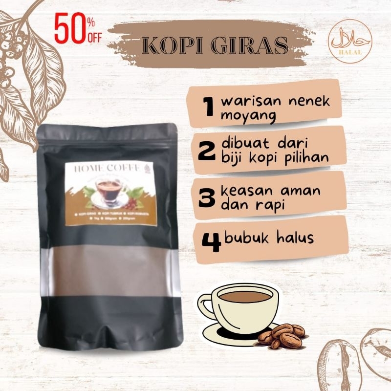 

BUBUK KOPI GIRAS MURNI ISI 1KG RASA SPESIAL PREMIUM