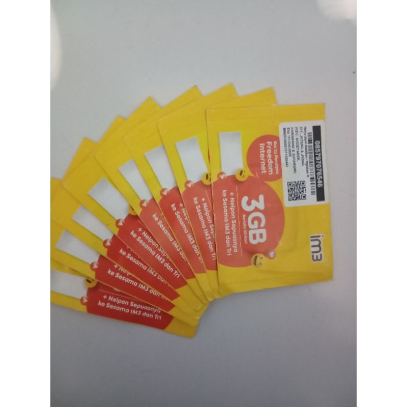 SP PERDANA INDOSAT IM3 KUOTA 3 GB + BONUS 3GB HARGA GROSIS