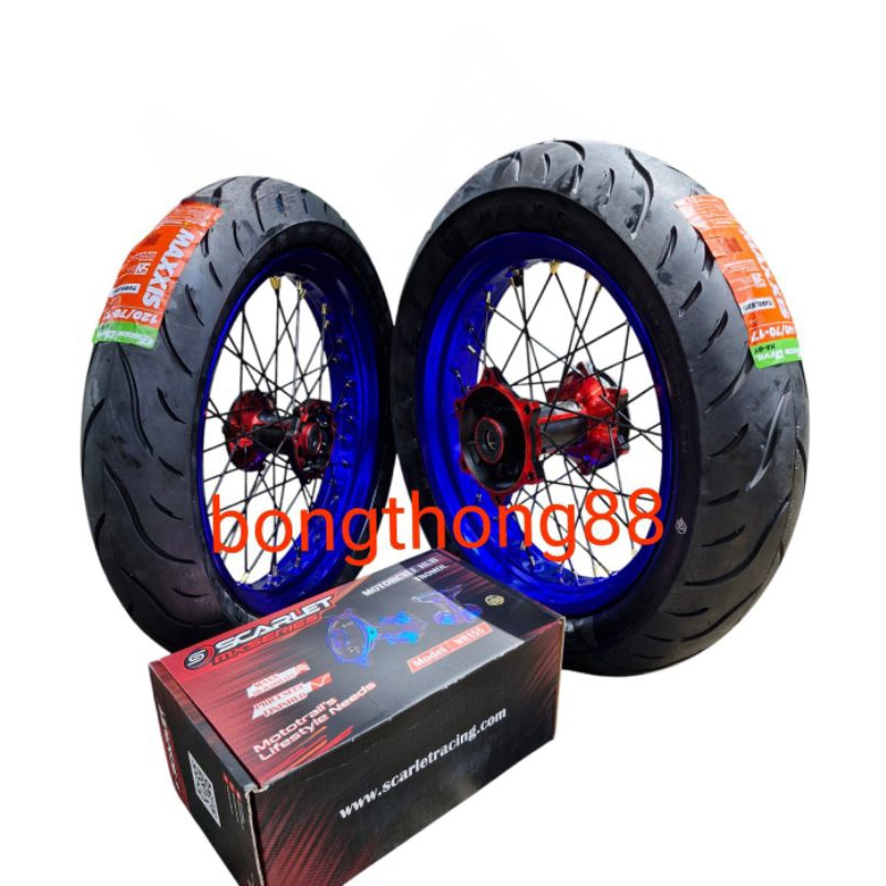 Sepaket Velg Supermoto WR155 Tromol Scarlet Lebar Velg 250 300 350 ring 17 Yamaha WR 155  Ban 90 100