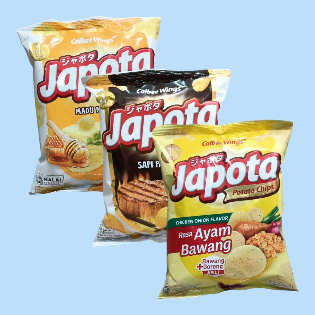 

JAPOTA Happy Honey Butter, Beef BBQ dan Ayam Bawang Keripik Kentang 68gr