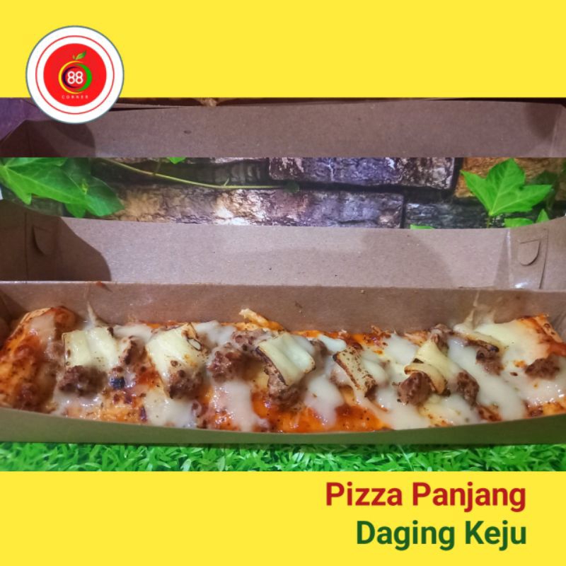 

pizza panjang daging keju